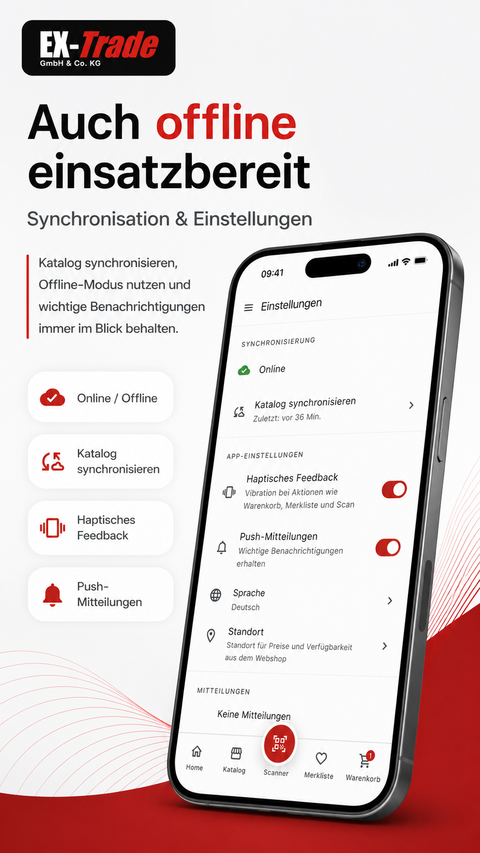 EX-Trade App Einstellungen und Synchronisation